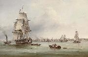Samuel Walters The three-masted merchantman France oil painting artist